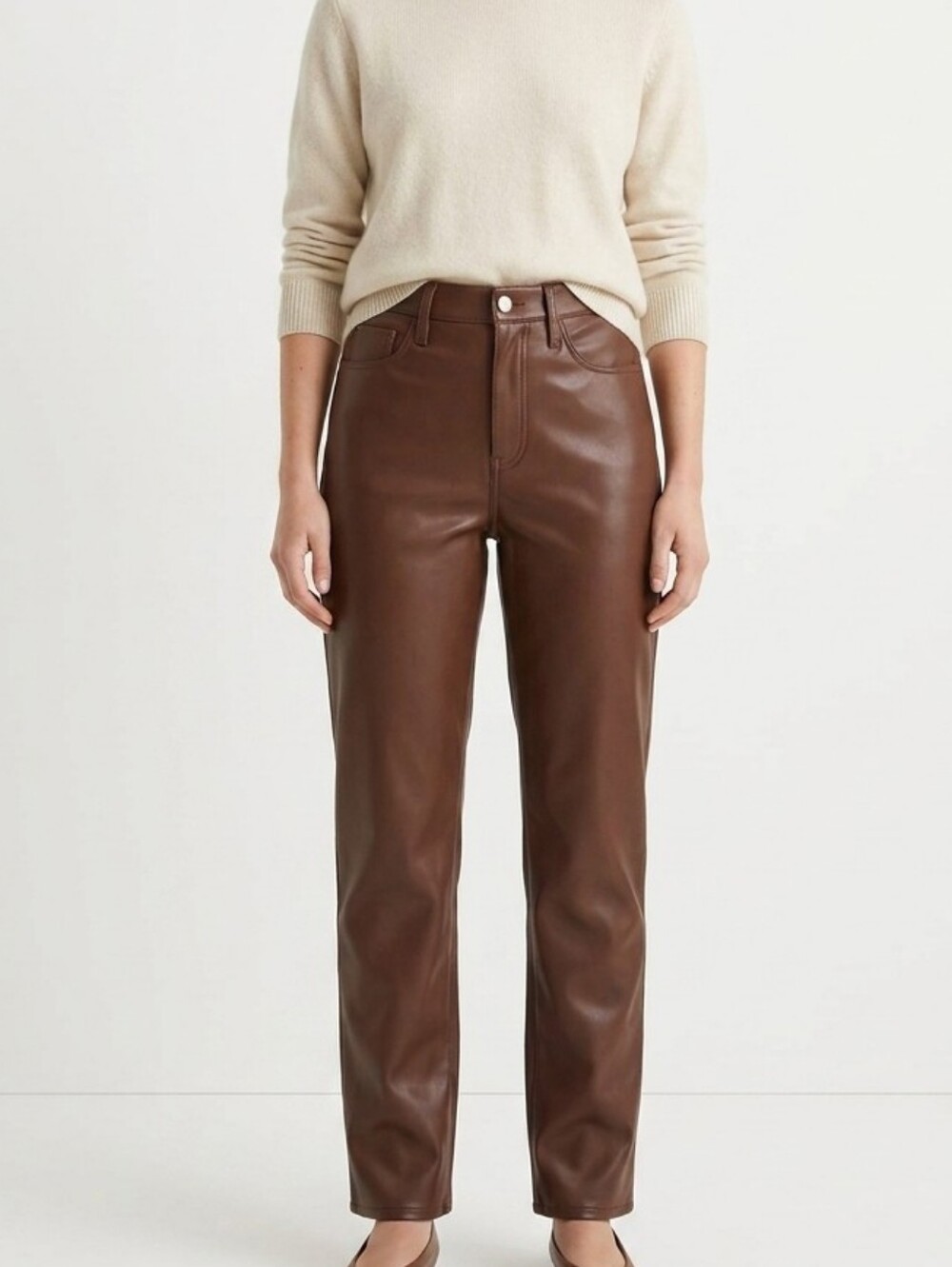 J.Crew Faux Leather 5-Pocket Straight Pant size 30 Excellent Condition Office